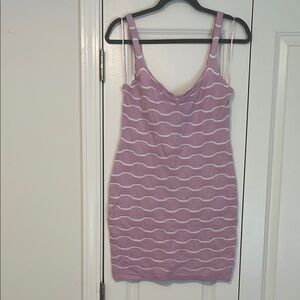 Blue Blush Lavender and White Mini Dress